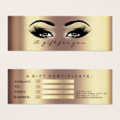 Gift Certificate Small Bronze Gold Lashes Makeup Mini Visitekaartjes (Voorkant /achterkant)