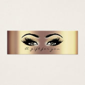 Gift Certificate Small Bronze Gold Lashes Makeup Mini Visitekaartjes (Voorkant)