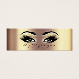 Gift Certificate Small Bronze Gold Lashes Makeup Mini Visitekaartjes