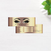 Gift Certificate Small Bronze Gold Lashes Makeup Mini Visitekaartjes (Bureau)