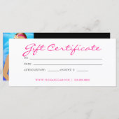 Gift Certificate Tanning Salon Pink Bikini Woman (Voorkant / Achterkant)