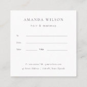 Gift Certificate van Pastel Aqua Gray Kraft Mounta Vierkante Visitekaartje (Achterkant)