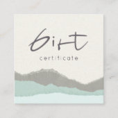 Gift Certificate van Pastel Aqua Gray Kraft Mounta Vierkante Visitekaartje (Voorkant)