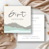 Gift Certificate van Pastel Aqua Gray Kraft Mounta Vierkante Visitekaartje