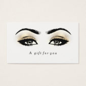 Gift Certificate White Glitter Gold Lashes Makeup1 Visitekaartjes (Voorkant)