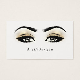 Gift Certificate White Glitter Gold Lashes Makeup1 Visitekaartjes
