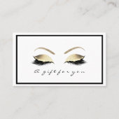Gift Certificate White Glitter Gold Lashes Makeup Kortingskaartje (Voorkant)