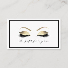Gift Certificate White Glitter Gold Lashes Makeup Kortingskaartje