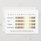 Gift Certificate White Gold Lash Beauty Makeup (Achterkant)