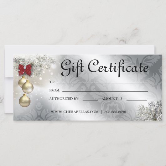 Gift Certificate Xmas Salon Eiffel Tower Paris (Achterkant)