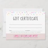 GIFT CERTIFICEREN leuke leuke kleurrijke sprinkelt (Voorkant)