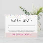 GIFT CERTIFICEREN leuke leuke kleurrijke sprinkelt (Staand voorkant)