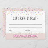 GIFT CERTIFICEREN leuke leuke kleurrijke sprinkelt (Voorkant / Achterkant)