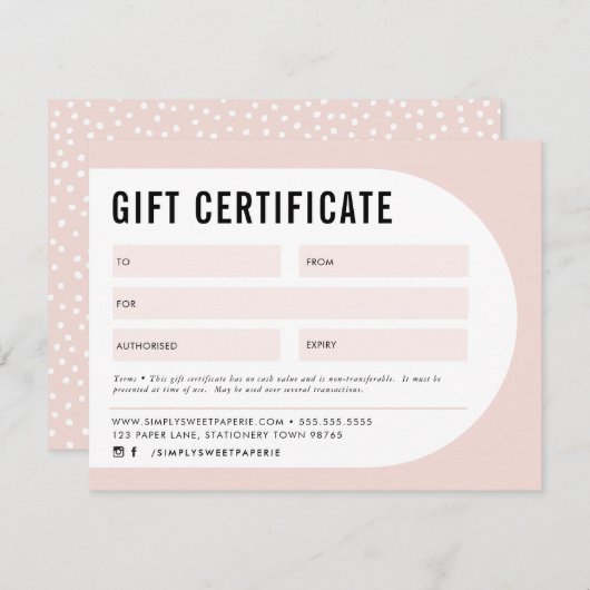 GIFT CERTIFICERING modern boogzwart zwart zwart (Voorkant / Achterkant)