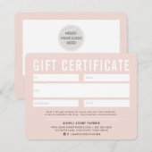 GIFT CERTIFICERING modern business blush roze zwar (Voorkant / Achterkant)