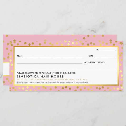 GIFT CERTIFICERING modern glazuur stip faux goudro (Voorkant / Achterkant)