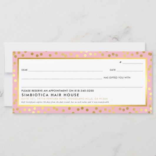 GIFT CERTIFICERING modern glazuur stip faux goudro (Voorkant)