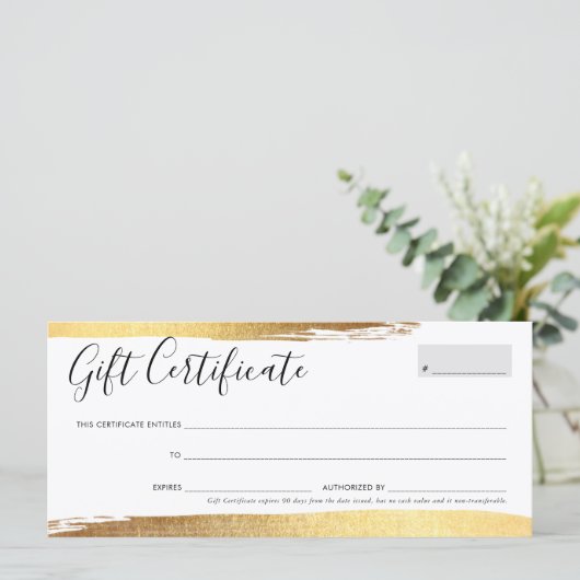 GIFT CERTIFICERING VOUCHER elegant chic gilded gol (Staand voorkant)