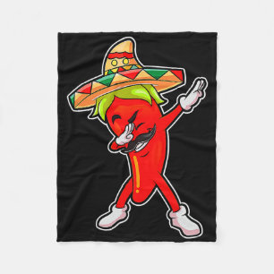 Gift Cute Chili Dabbing Pepper Mexican Hot Jalapen Fleece Deken