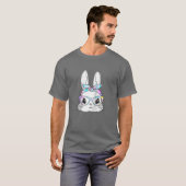Gift Cute Rabbit Bunny Face Leopard Glasses Headba T-shirt (Voorkant volledig)