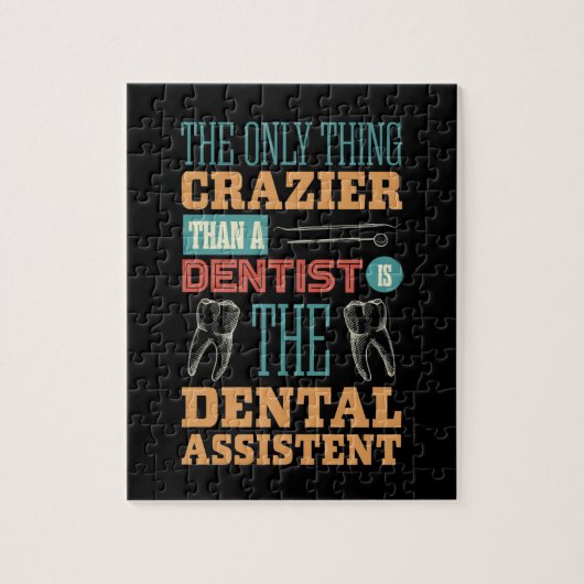 Gift dentist, tandheelkundige assistent tandheelku legpuzzel (Verticaal)