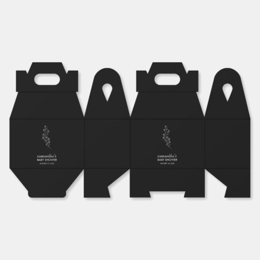 Gift Elegant Black Line Art Flower Bedankdoosjes (Ongevouwen)