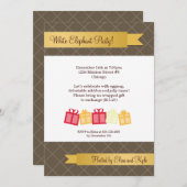 Gift exchange Gold ribbon brown kerstparty Kaart (Voorkant / Achterkant)