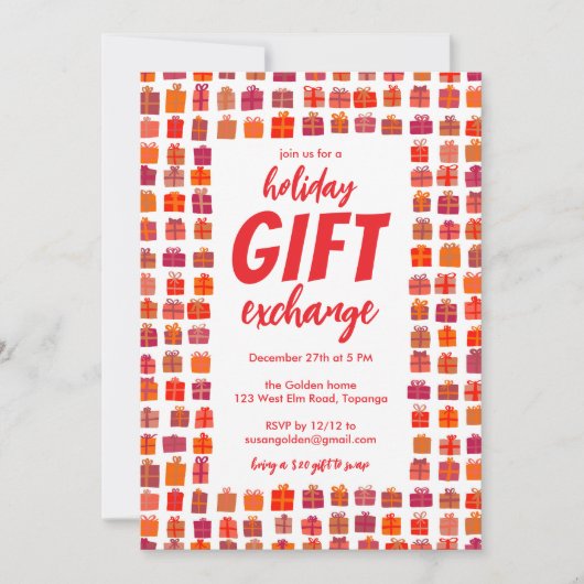 Gift Exchange Party Vakantie Schattigee Geschenken Kaart (Voorkant)