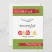 Gift exchange red ribbon green met kerstfeest kaart (Voorkant)