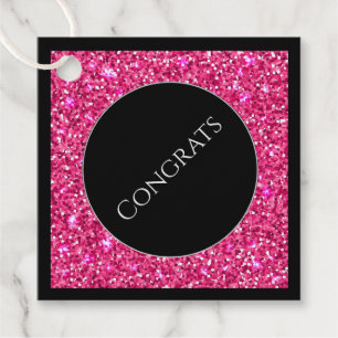 Gift-FavorTag - Faux Glitter Congrations Bedankjes Labels