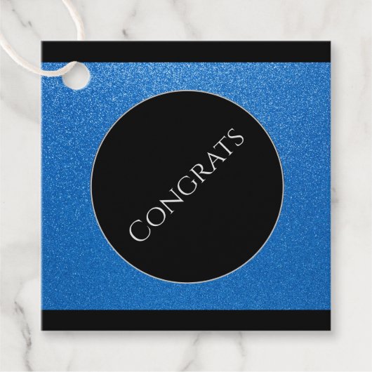 Gift-FavorTag - Faux Glitter Congrations Bedankjes Labels (Voorkant)