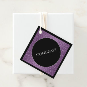 Gift-FavorTag - Faux Glitter Congrations Bedankjes Labels