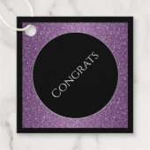 Gift-FavorTag - Faux Glitter Congrations Bedankjes Labels (Voorkant)