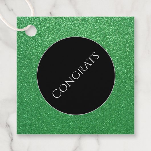 Gift-FavorTag - Faux Glitter Congrations Bedankjes Labels (Voorkant)