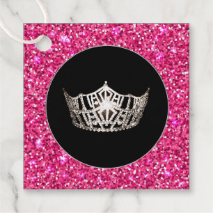 Gift-FavorTag - Miss America Style Crown Bedankjes Labels