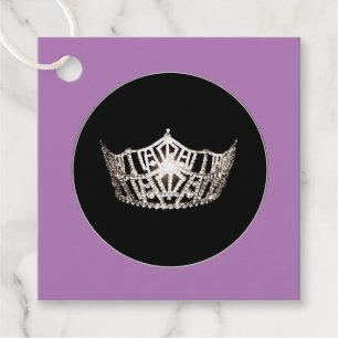 Gift-FavorTag - Miss America Style Crown Bedankjes Labels