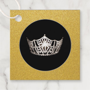 Gift-FavorTag - Miss America Style Crown Bedankjes Labels