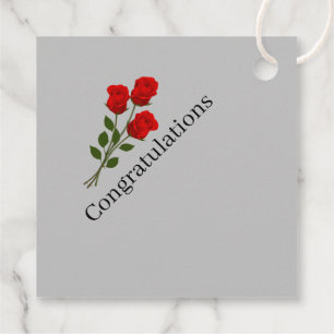 Gift-FavorTag - Miss America Style Crown & Rozen Bedankjes Labels