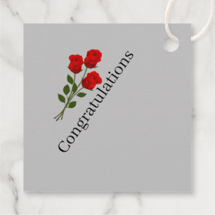 Gift-FavorTag - Pageant Tiara Crown & Rozen Bedankjes Labels