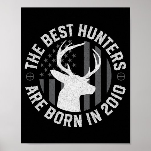 Gift for 10 Year Old Deer Hunter 2010 12th Birthda Poster (Voorkant)