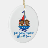 Gift for 18th Wedding Jubileum Monkeys Keramisch Ornament (Rechts)