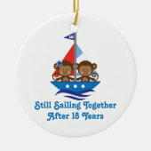 Gift for 18th Wedding Jubileum Monkeys Keramisch Ornament (Voorkant)