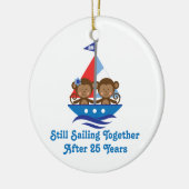 Gift for 25th Wedding Jubileum Monkeys Keramisch Ornament (Links)