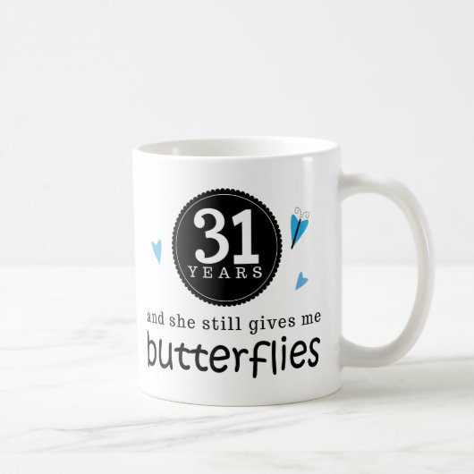 Gift for 31st Wedding Jubileum Butterfly Koffiemok (Rechts)