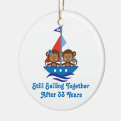 Gift for 33rd Wedding Jubileum Monkeys Keramisch Ornament (Links)