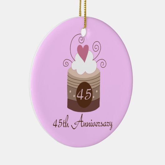 Gift for 45th Wedding Cute Cupcake Keramisch Ornament (Rechts)