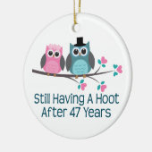 Gift for 47th Wedding Jubileum Hoot Keramisch Ornament (Links)
