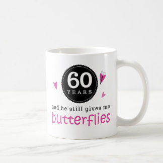 Gift for 60th Wedding Jubileum Butterfly Koffiemok