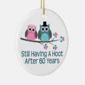 Gift for 60th Wedding Jubileum Hoot Keramisch Ornament (Rechts)