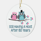 Gift for 60th Wedding Jubileum Hoot Keramisch Ornament (Links)